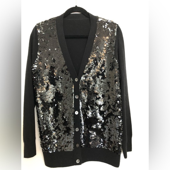 J. Crew Black Sequin Cardigan - Picture 1 of 3